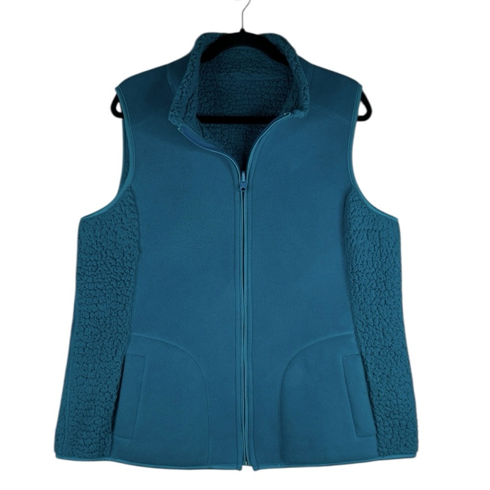 Turquoise Unbranded Fleece Outdoor Camping Outdoor Hiking Zip Down Vest‎ Size 1X